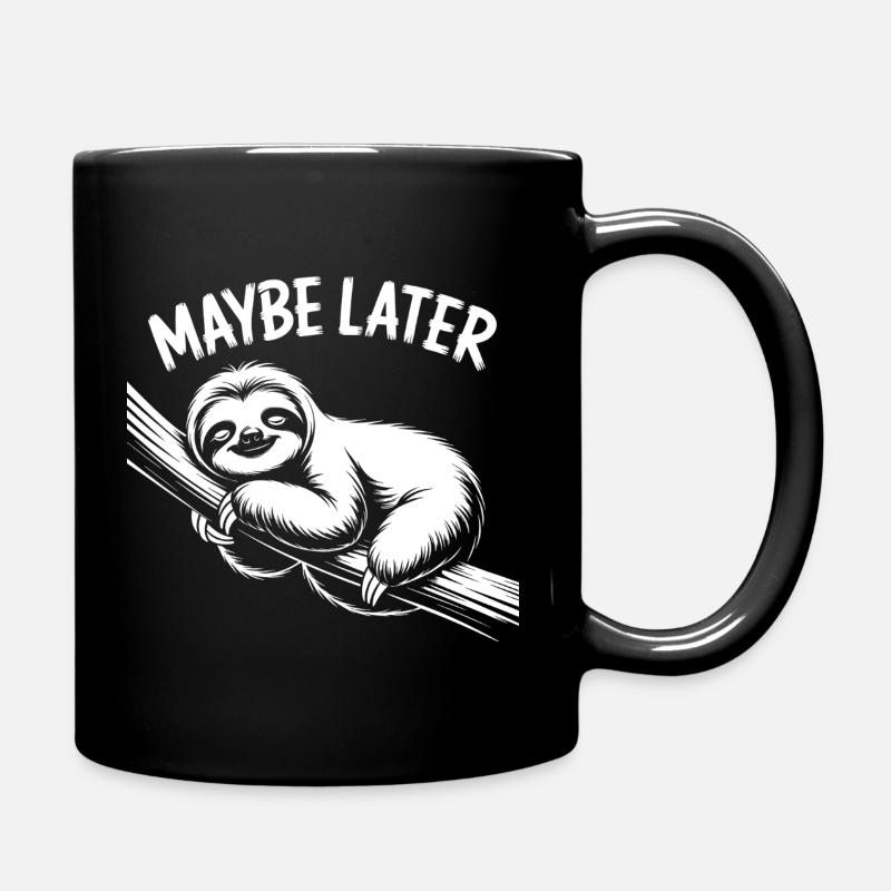 Faultier Chill - Tasse einfarbig - Schwarz