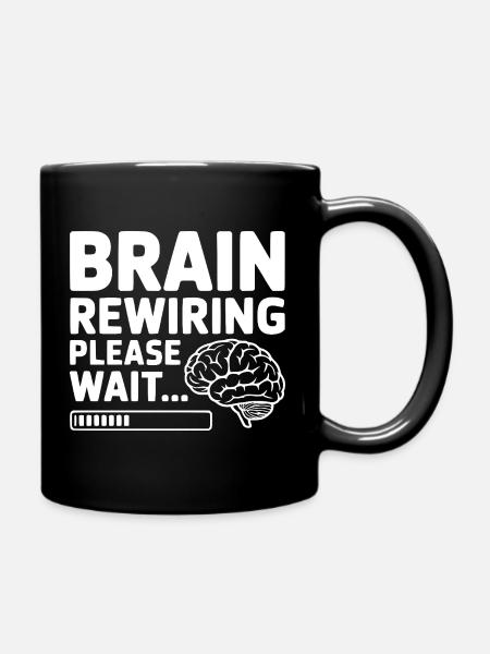 Reprogrammation du cerveau, veuillez patienter... - Mug uni - noir