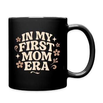 First Mother's Day Mom Gift Idea Family Groovy - Full Colour Mug - black - Right