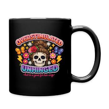Overstimulated Unhinged Skull Flora - Tasse einfarbig - Schwarz - Rechts