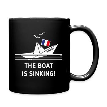 Das Boot sinkt! (Frankreich / NEG) - Tasse einfarbig - Schwarz - Rechts