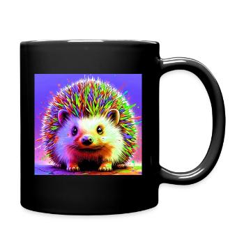 Igel - Tasse einfarbig - Schwarz - Rechts