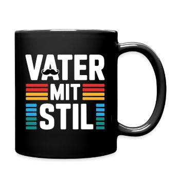 Familienvater Papa Geschenk Väter Vatertag - Tasse einfarbig - Schwarz - Rechts