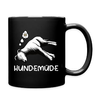 Hundemüde Irischer Wolfshund Wolfshundbesitzer - Tasse einfarbig - Schwarz - Rechts