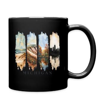 Michigan Urlaub Travel – Great Lakes & Natur Motiv - Tasse einfarbig - Schwarz - Rechts