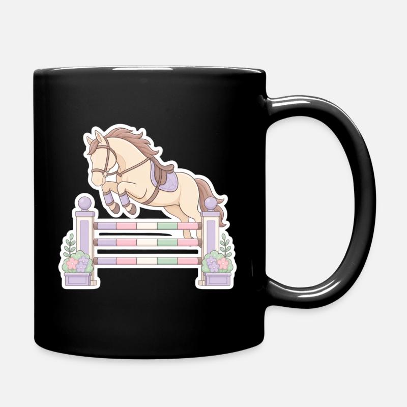 Obstacle au saut à cheval pastel - Mug uni - noir