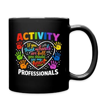 Activity Professionals Herz Bunte Handabdrücke Des - Tasse einfarbig - Schwarz - Rechts
