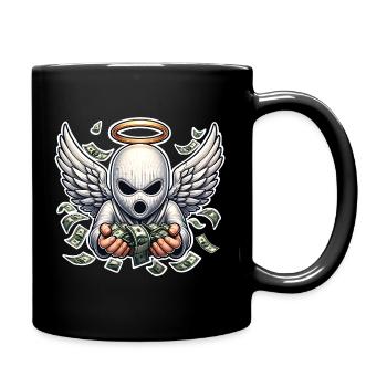Angel Balaclava Money Streetwear Motif - Full Colour Mug - black - Right