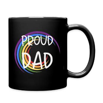 Proud Dad LGBTQ Rainbow Family - Full Colour Mug - black - Right