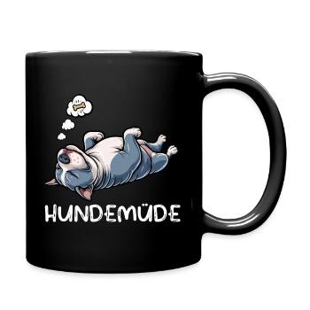 Hundemüde American Bully Bully Pit Bullybesitzer - Tasse einfarbig - Schwarz - Rechts