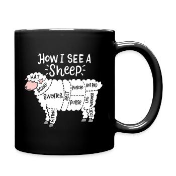 Comment je vois un diagramme de mouton - Mug uni - noir - Droite