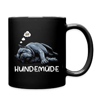 Hundemüde Cane Corso italienischer mastiff  - Tasse einfarbig - Schwarz - Rechts