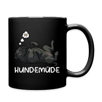 Hundemüde Cane Corso italienischer mastiff  - Tasse einfarbig - Schwarz - Rechts
