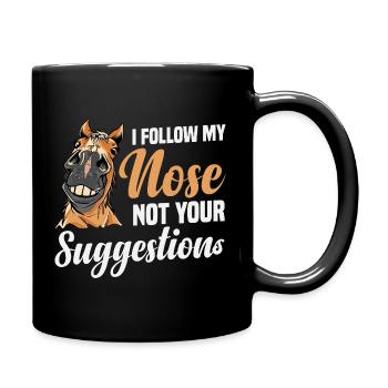 Percheron Outfit I follow my Nose Horse Riding - Full Colour Mug - black - Right