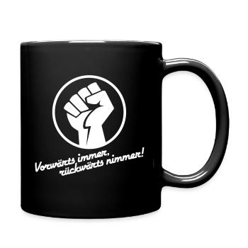 Vorwärts immer rückwärts nimmer v.2 (Farbe änderba - Tasse einfarbig - Schwarz - Rechts