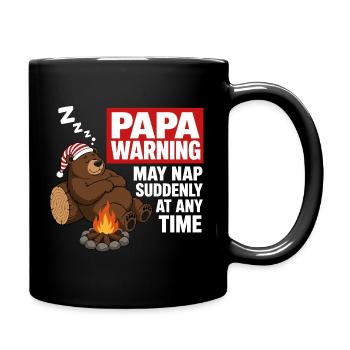 Papa Ours Avertissement peut faire une sieste soudainement à tout moment - Mug uni - noir - Droite
