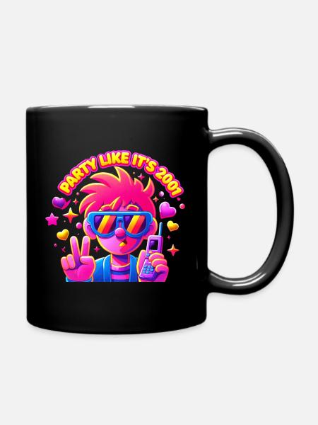 Neon Party Punk Pixel 2001 - Tasse einfarbig - Schwarz