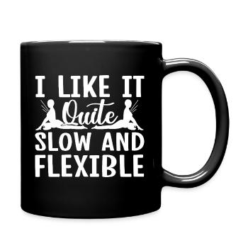 Pilates Enthusiasts Like It Slow & Flexible - Full Colour Mug - black - Right