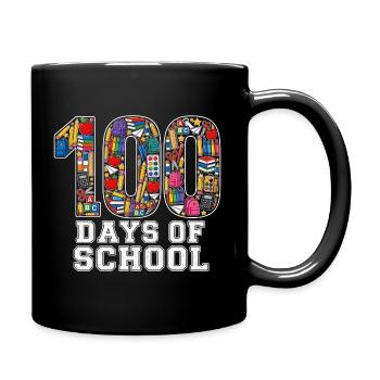 100 Days Classroom School Supplies Student Pride - Full Colour Mug - black - Right