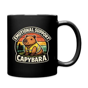 Capybara Aide Émotionnelle Rétro - Mug uni - noir - Droite
