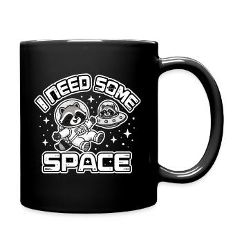J’ai besoin d’espace - Drôle d’astronaute raton laveur - Mug uni - noir - Droite