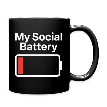 Batterie sociale Introverti Batterie morte - Mug uni - noir - Droite