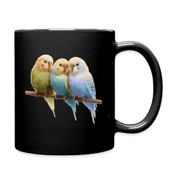 Budgies - Full Colour Mug - black - Right