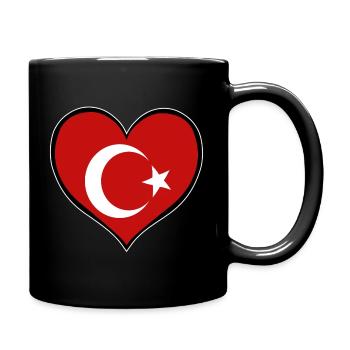 Turkey Heart Flag - Full Colour Mug - black - Right