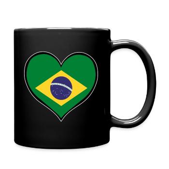 Brasilien Herzflagge - Tasse einfarbig - Schwarz - Rechts