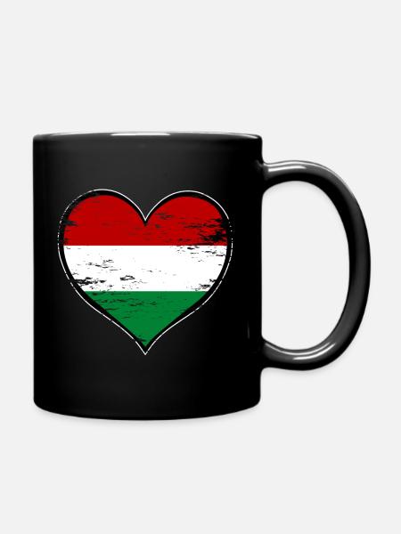 Ungarn Herzflagge used - Tasse einfarbig - Schwarz