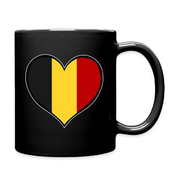 Drapeau du cœur de la Belgique - Mug uni - noir - Droite