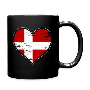 Denmark heart flag used - Full Colour Mug - black - Right