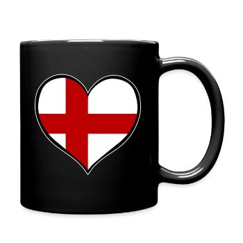 England Herzflagge - Tasse einfarbig - Schwarz - Rechts
