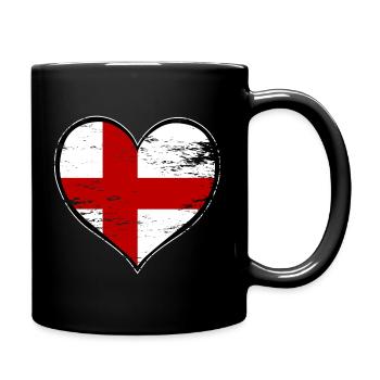 Drapeau du cœur anglais utilisé - Mug uni - noir - Droite