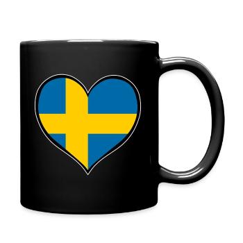 Drapeau du cœur de la Suède - Mug uni - noir - Droite