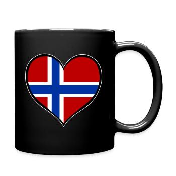 Norwegen Herzflagge used - Tasse einfarbig - Schwarz - Rechts