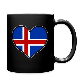 Iceland Heart Flag - Full Colour Mug - black - Right
