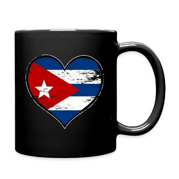 Kuba Herzflagge used - Tasse einfarbig - Schwarz - Rechts