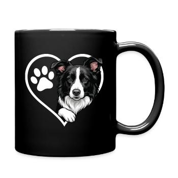 Border Collie Heart Sheepdog Dog Lover - Mug uni - noir - Droite