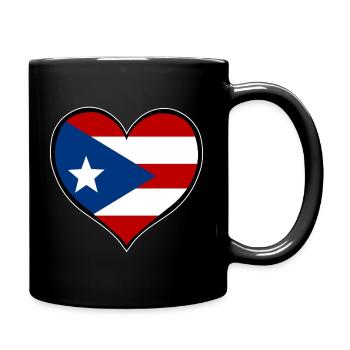 Puerto Rico Herzflagge - Tasse einfarbig - Schwarz - Rechts