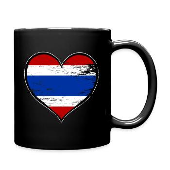 Drapeau du cœur de Thaïlande utilisé - Mug uni - noir - Droite