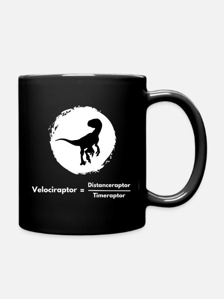 Lustiger Velociraptor-Gleichung Mathematik-Wissenschafts-Nerd Geek - Tasse einfarbig - Schwarz