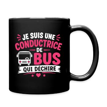 Conductrice de bus qui déchire - Mug uni - noir - Droite