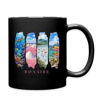 Bonaire Holiday Travel – Motif nature et récif des Caraïbes - Mug uni - noir - Droite