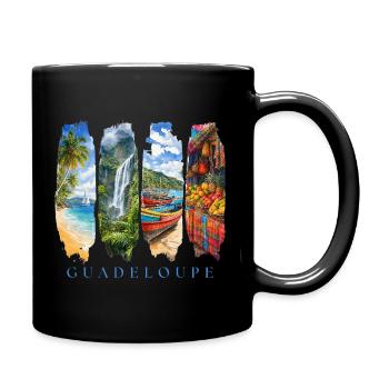 Guadeloupe Travel – Caribbean Island & Culture Motif - Full Colour Mug - black - Right
