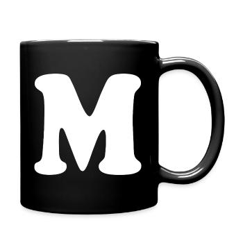 Large M Style Print | Letter M | M Logo - Full Colour Mug - black - Right