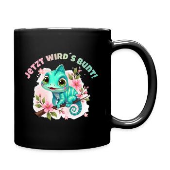 Maintenant, ça devient coloré - Un mignon caméléon aquarelle - Mug uni - noir - Droite