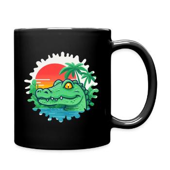 Plage du coucher du soleil - Mug uni - noir - Droite