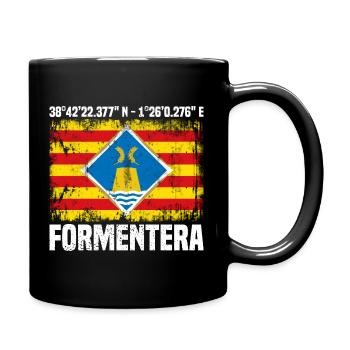 Formentera Koordinaten - Tasse einfarbig - Schwarz - Rechts