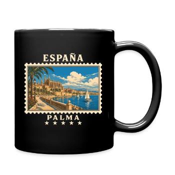 Spanien Palma de Mallorca Vintage Reisemarke - Tasse einfarbig - Schwarz - Rechts